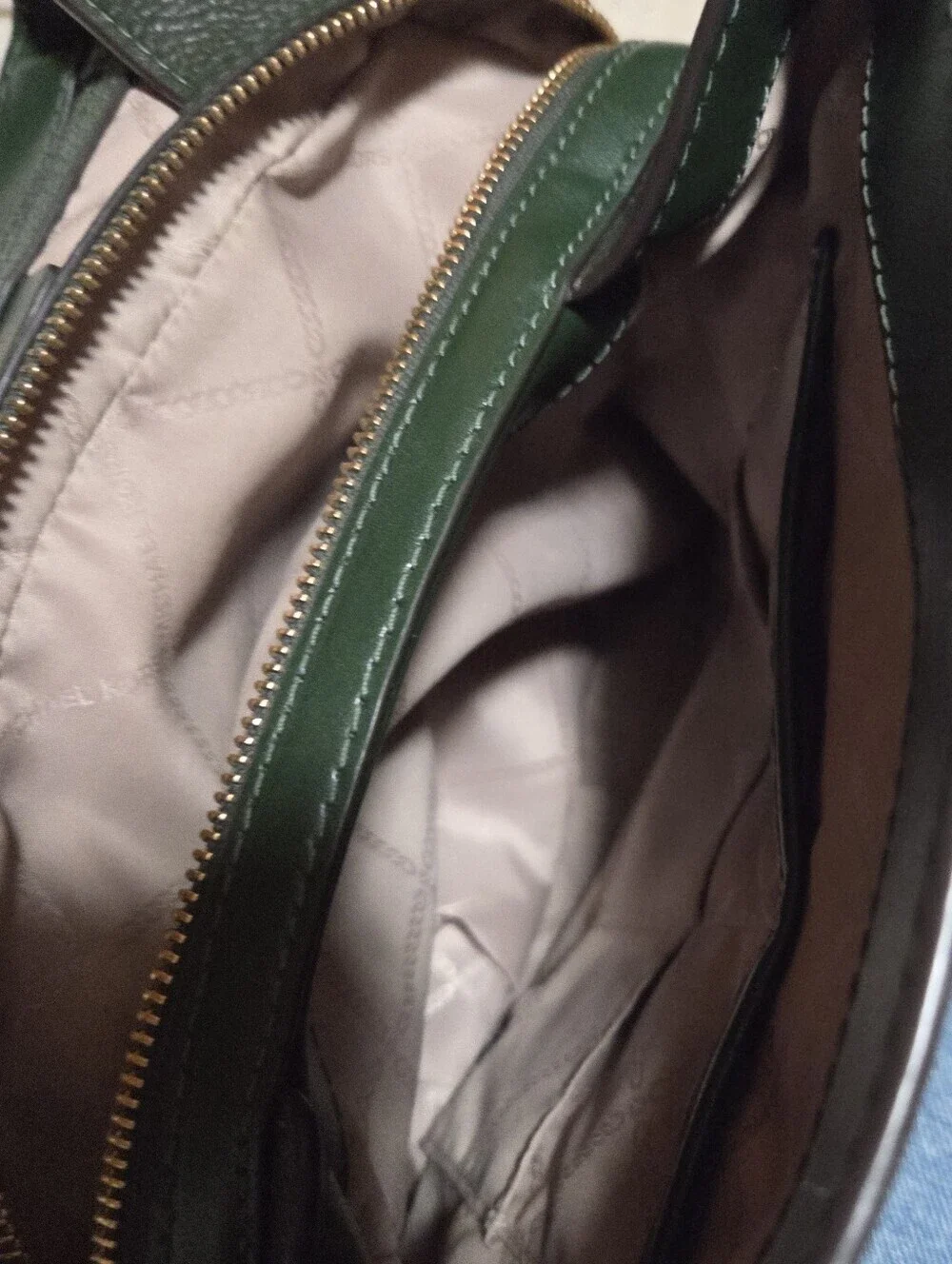 Michael Kors Raven Medium Pebbled Leather Green Backpack